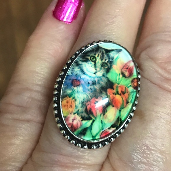 Dichroic Fancy Glass Ring - Picture 2 of 4